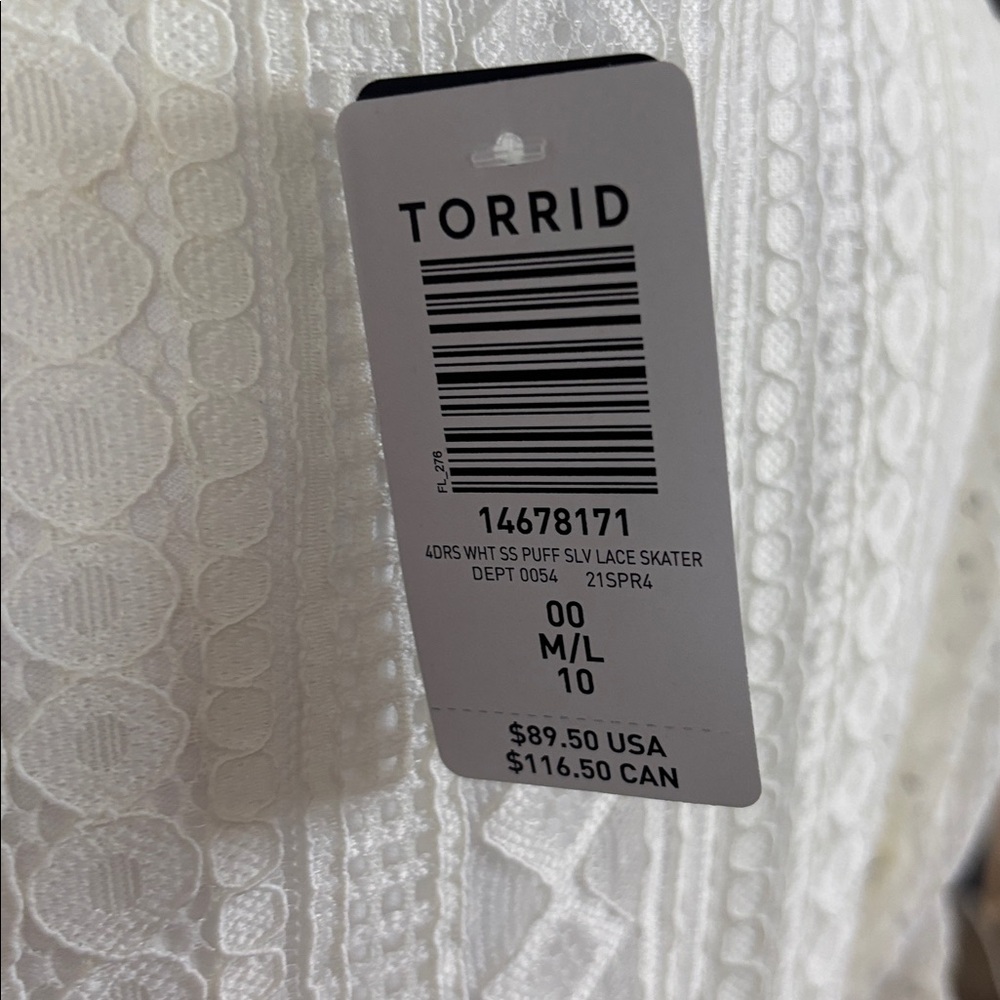 Torrid Cream Lace Maxi Dress in size 00/M-L new with tags - Picture 5 of 7